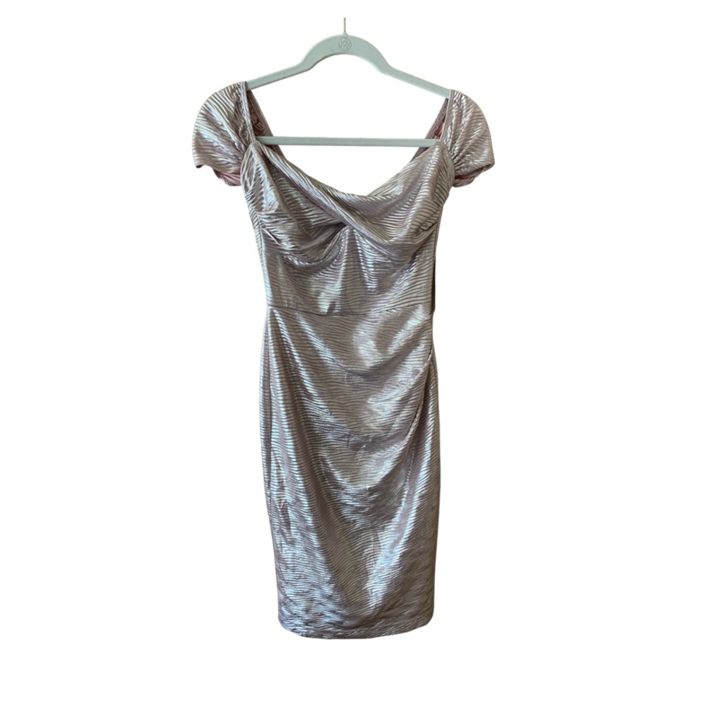NWT Stop Staring Pink Metallic Fitted Dress Size S